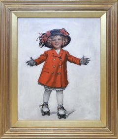 Little Girl Roller-skating, Saturday Evening Post Cover, March 12, 1910
