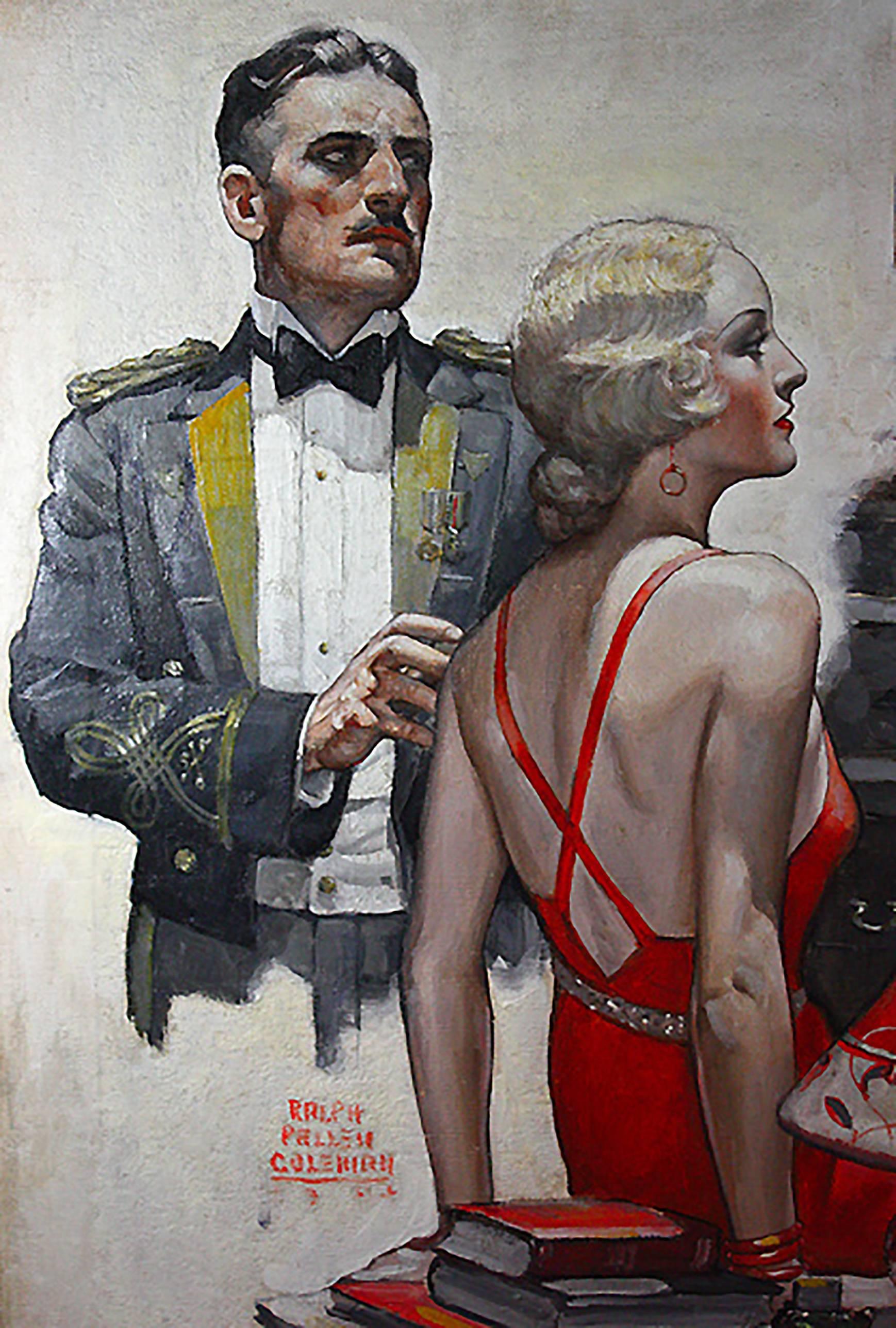 Rank and File, illustrazione della rivista Redbook - Figurative Painting Grigio di Ralph Coleman