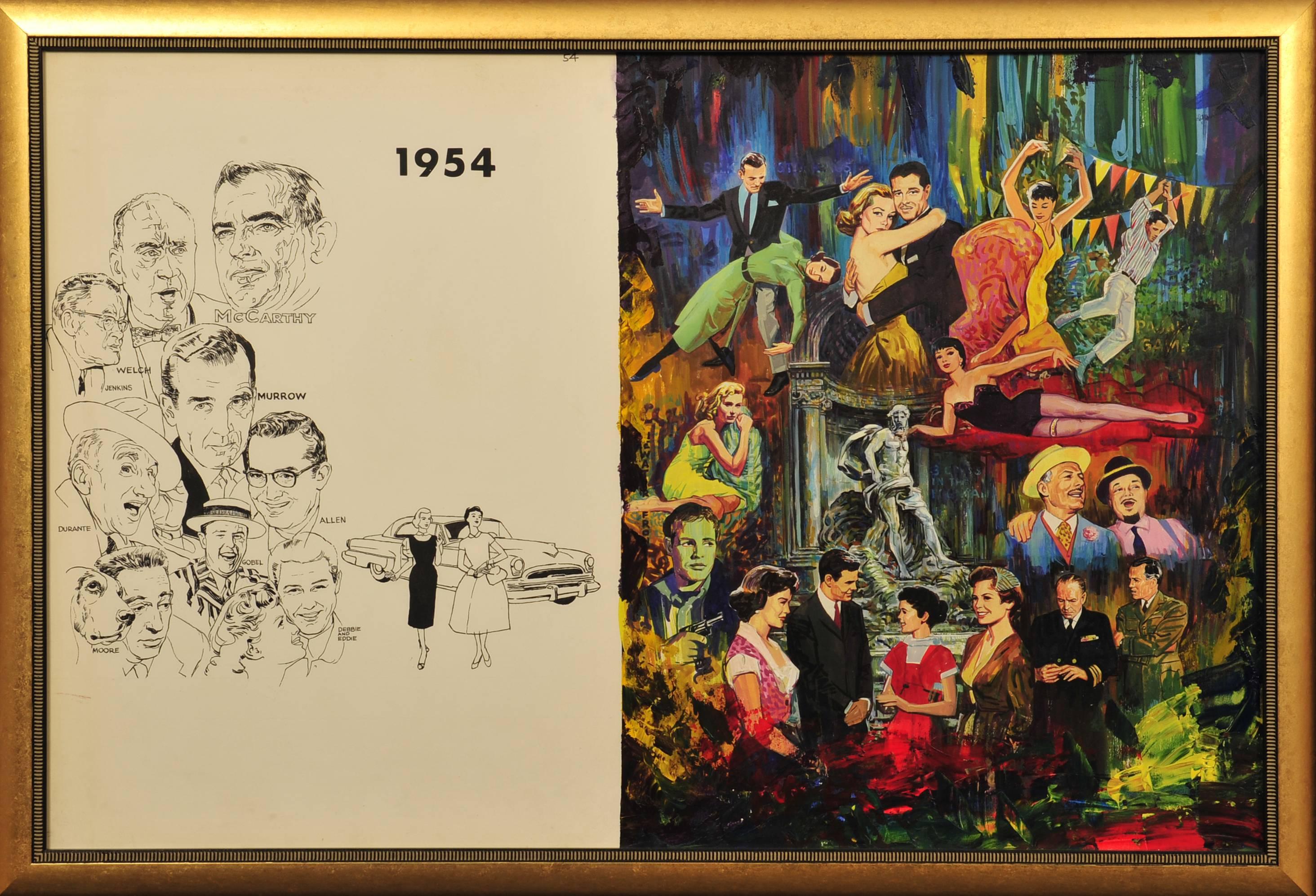 Hollywood y los titulares: 1954 - Painting de Charles Ellis