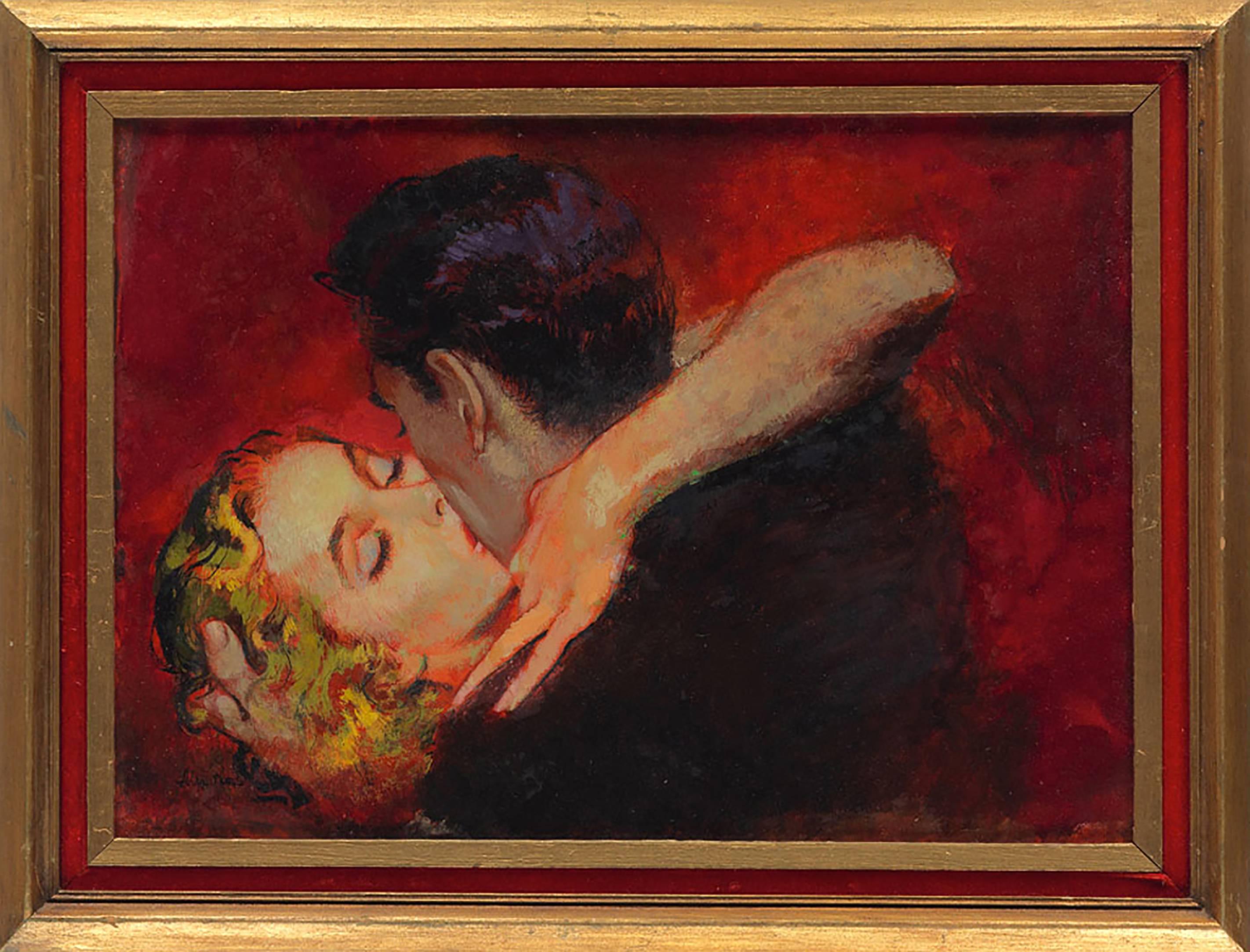 « The Embrace », illustration d'une histoire pour le magazine Cosmopolitan, août 1951 - Painting de Alex Ross