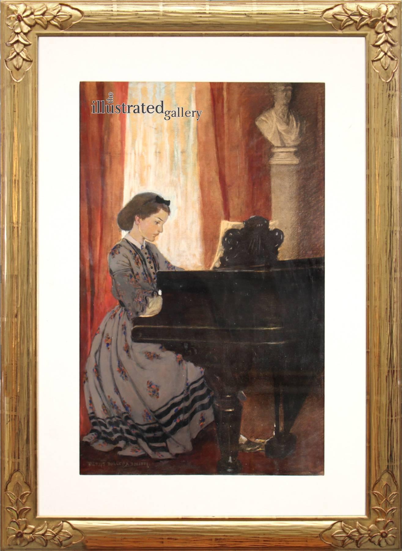 The Great Drawing- Room Was Haunted by a Tuneful Spirit That Came and Went  - Painting by Jessie Willcox Smith