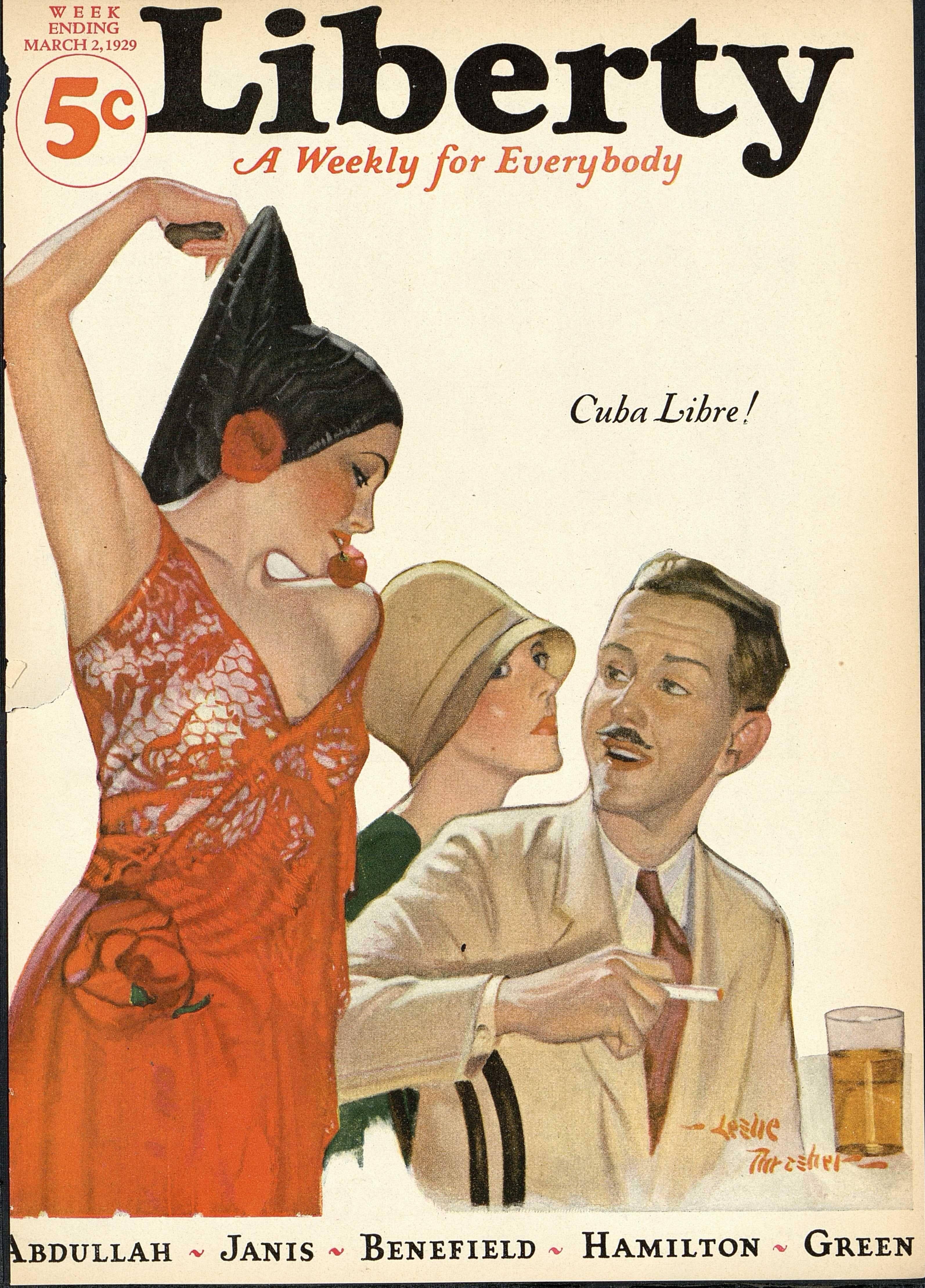 Cuba Libre! Liberty Magazine Cover - Painting by Leslie Thrasher