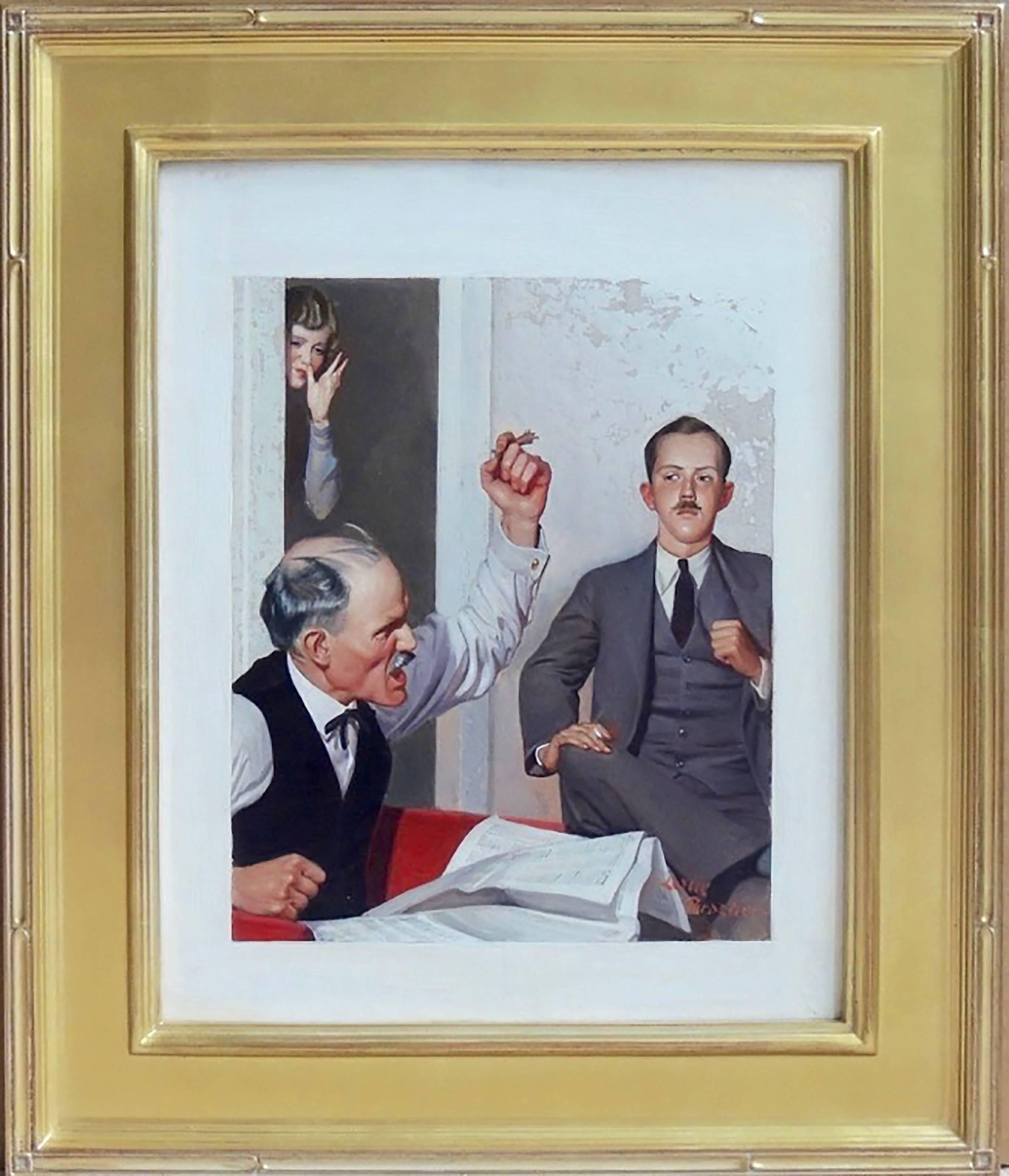 No Sir - ee! Woman Suffrage is the Curse of the Country, Liberty Magazine Cover - Painting by Leslie Thrasher