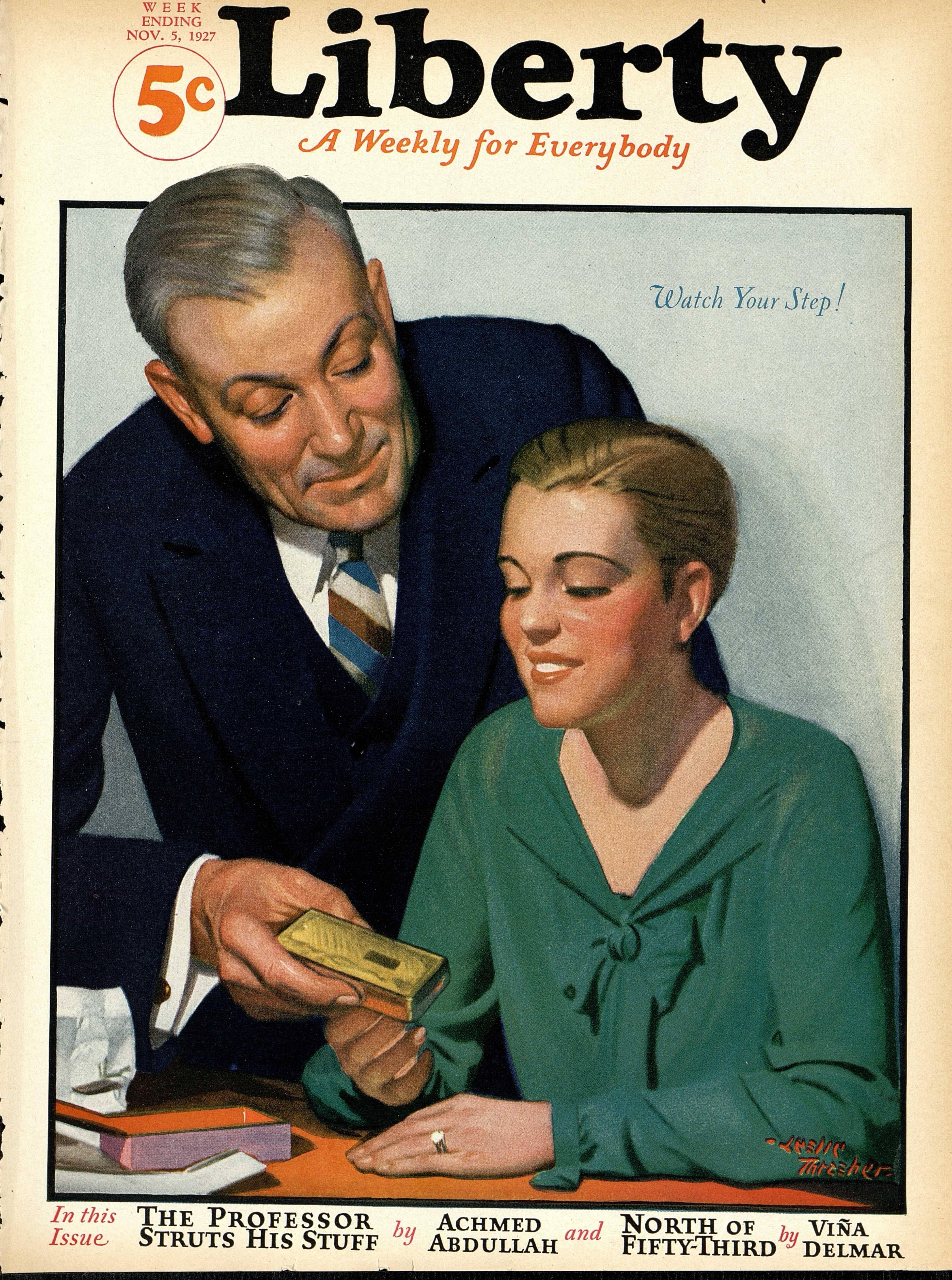 Lil vigila sus pasos!, portada de la revista Liberty - Painting de Leslie Thrasher