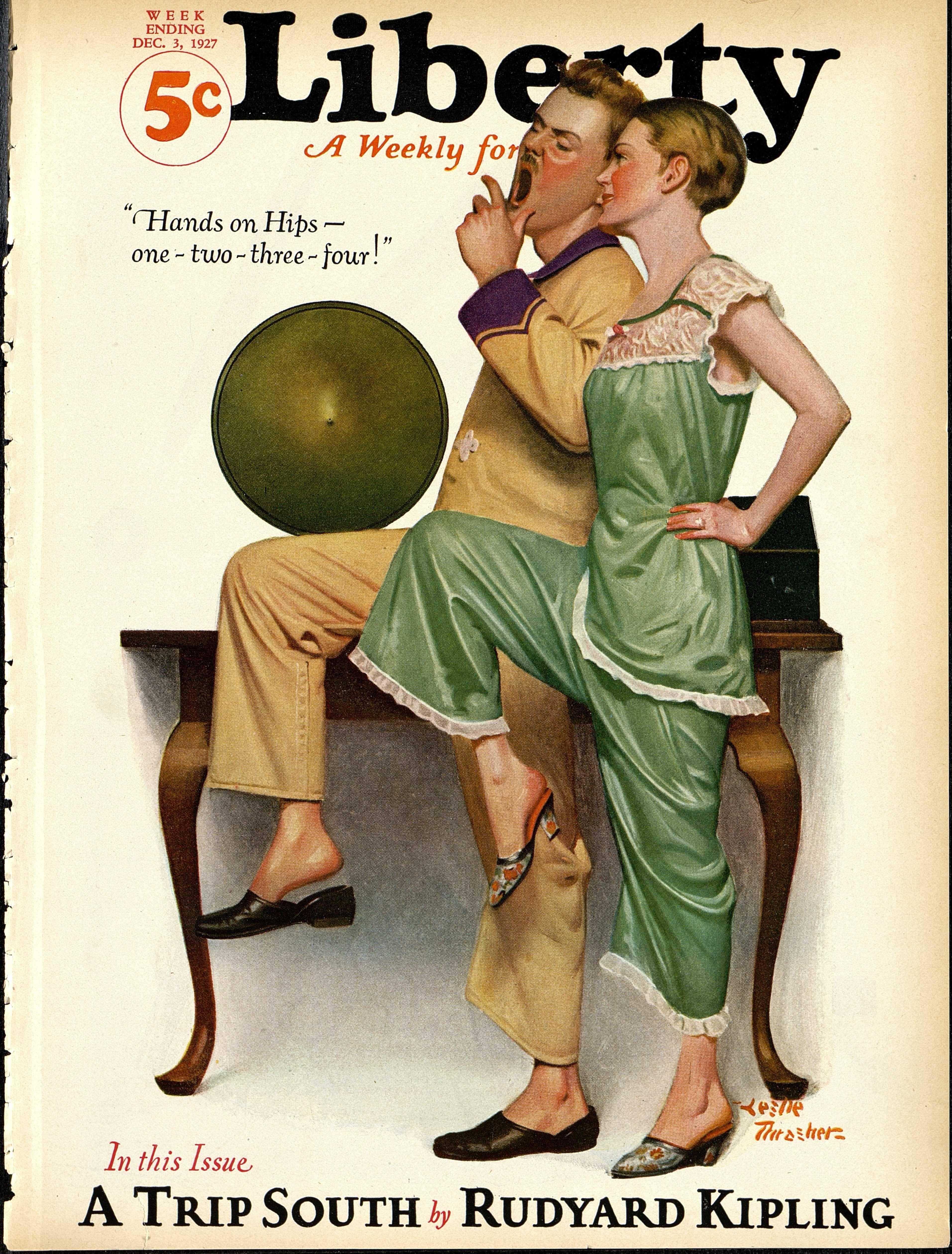 Seven A.M. - Todo va bien, portada de la revista Liberty - Painting de Leslie Thrasher