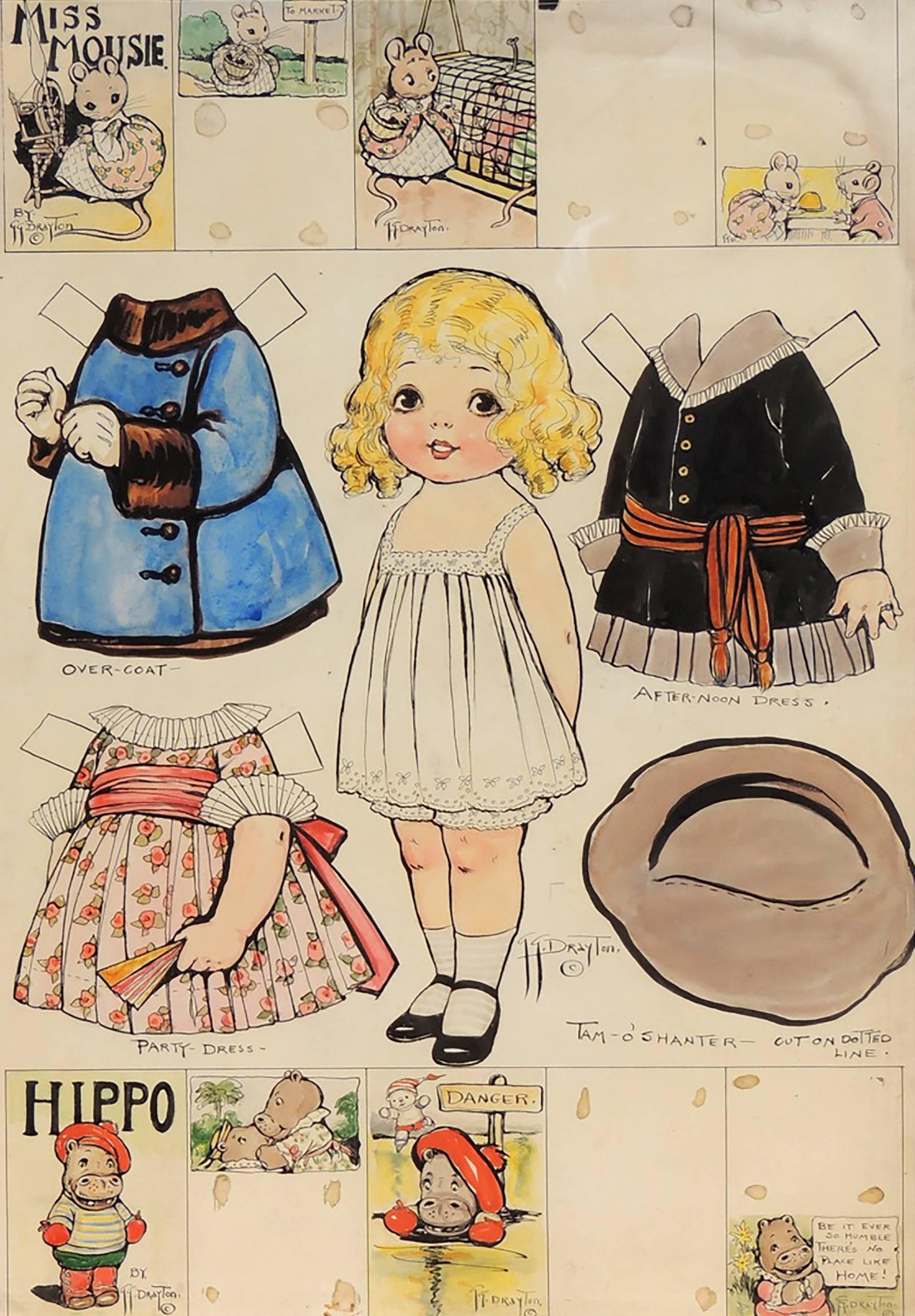 Grace G. Drayton Figurative Art - Paper Doll Design