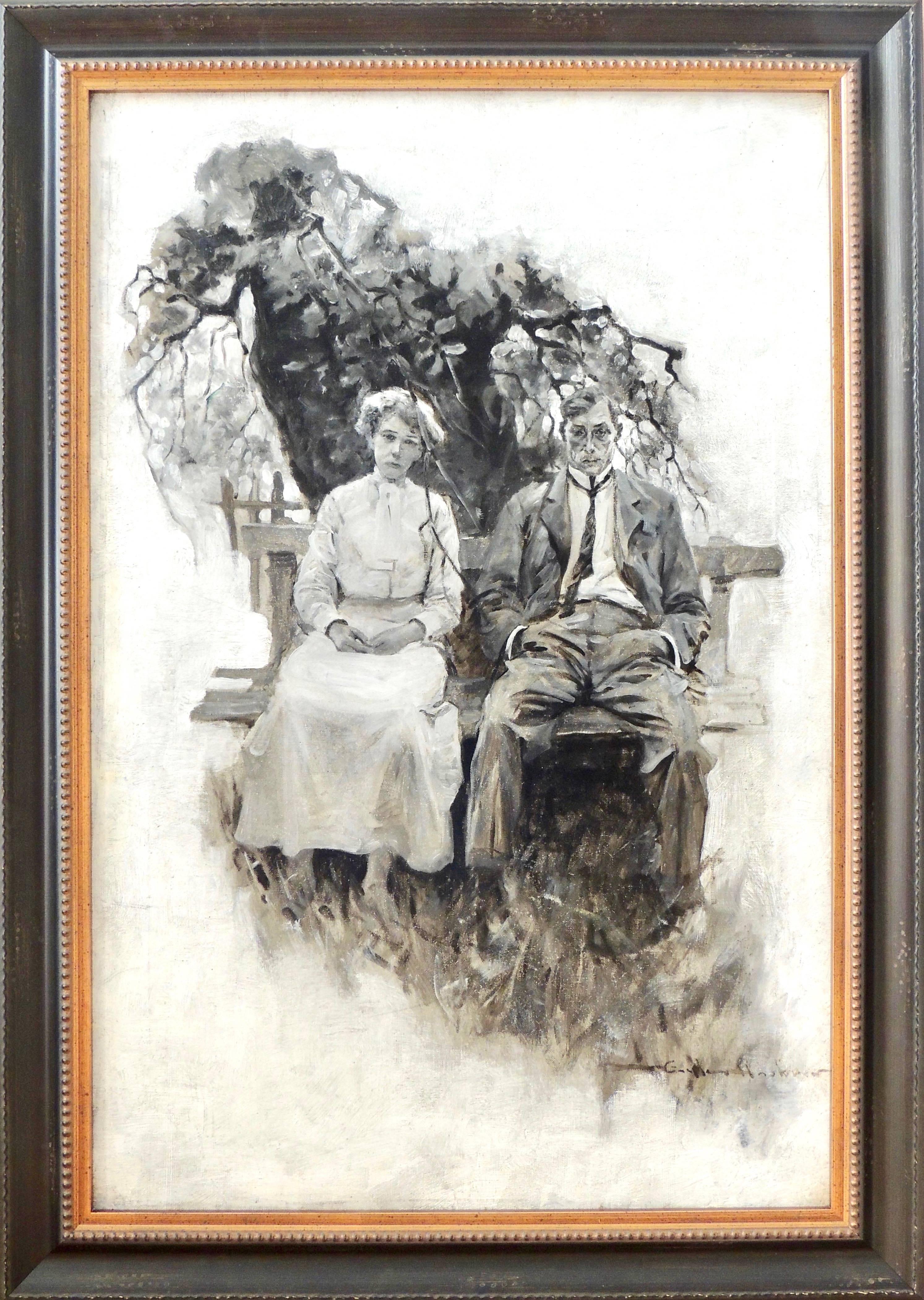 Couple Under a Tree - Painting by Gayle Porter Hoskins