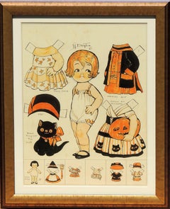 Dolly Dingle's Halloween, Original Paper Doll Illustration