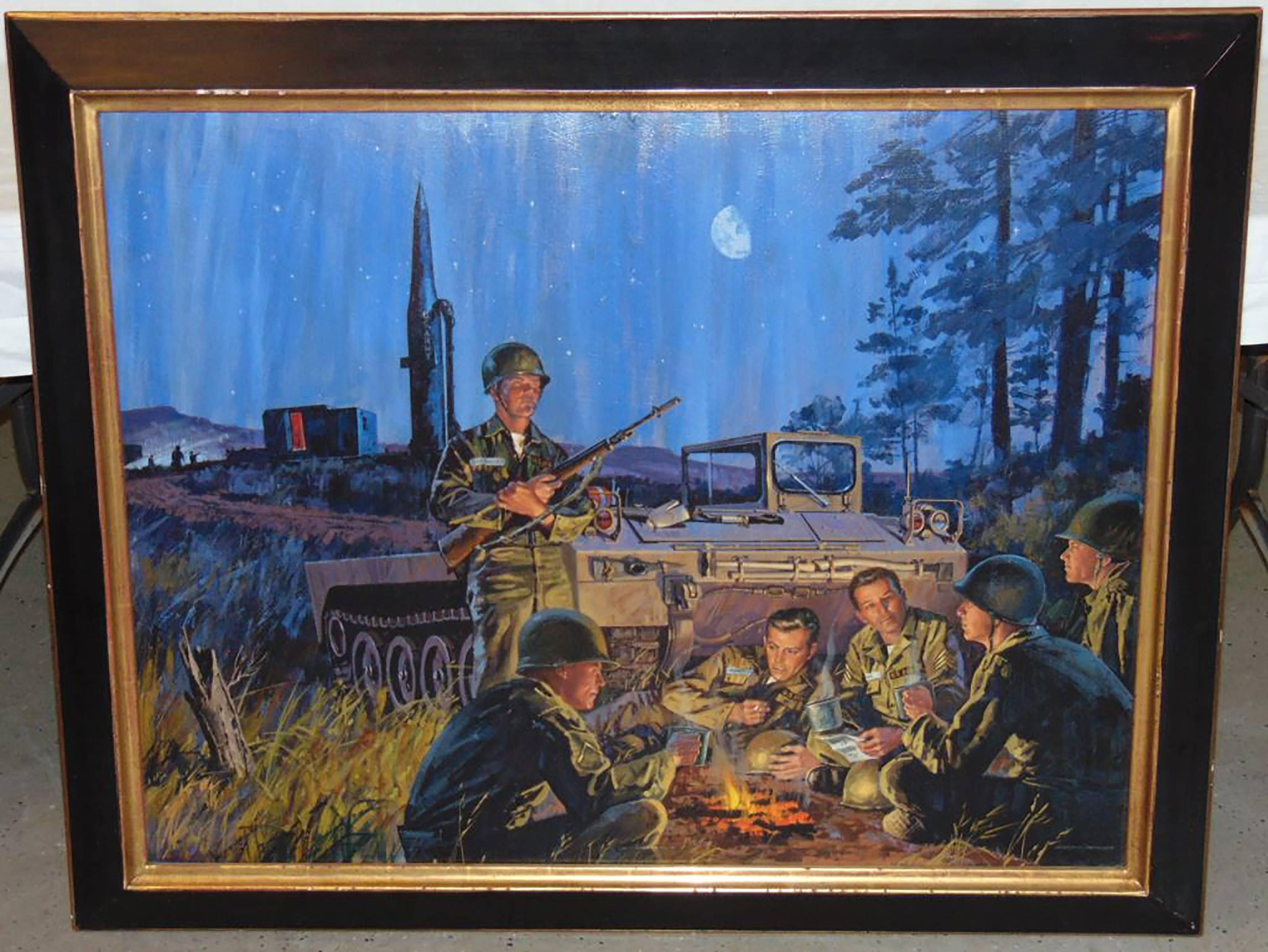 U.S. Army Encampment - Painting by Mead Schaeffer