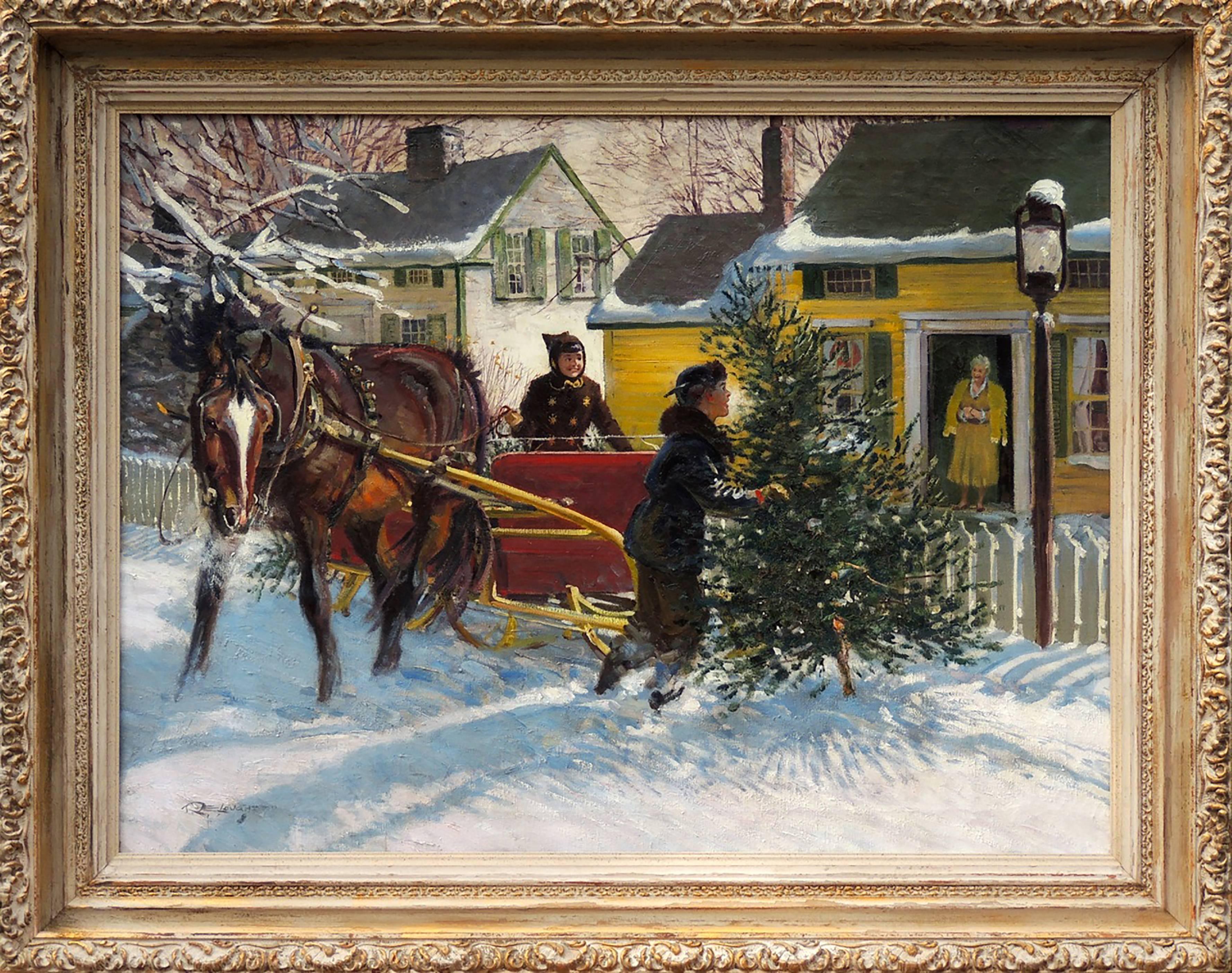Natale in Connecticut - Painting di Robert Lougheed