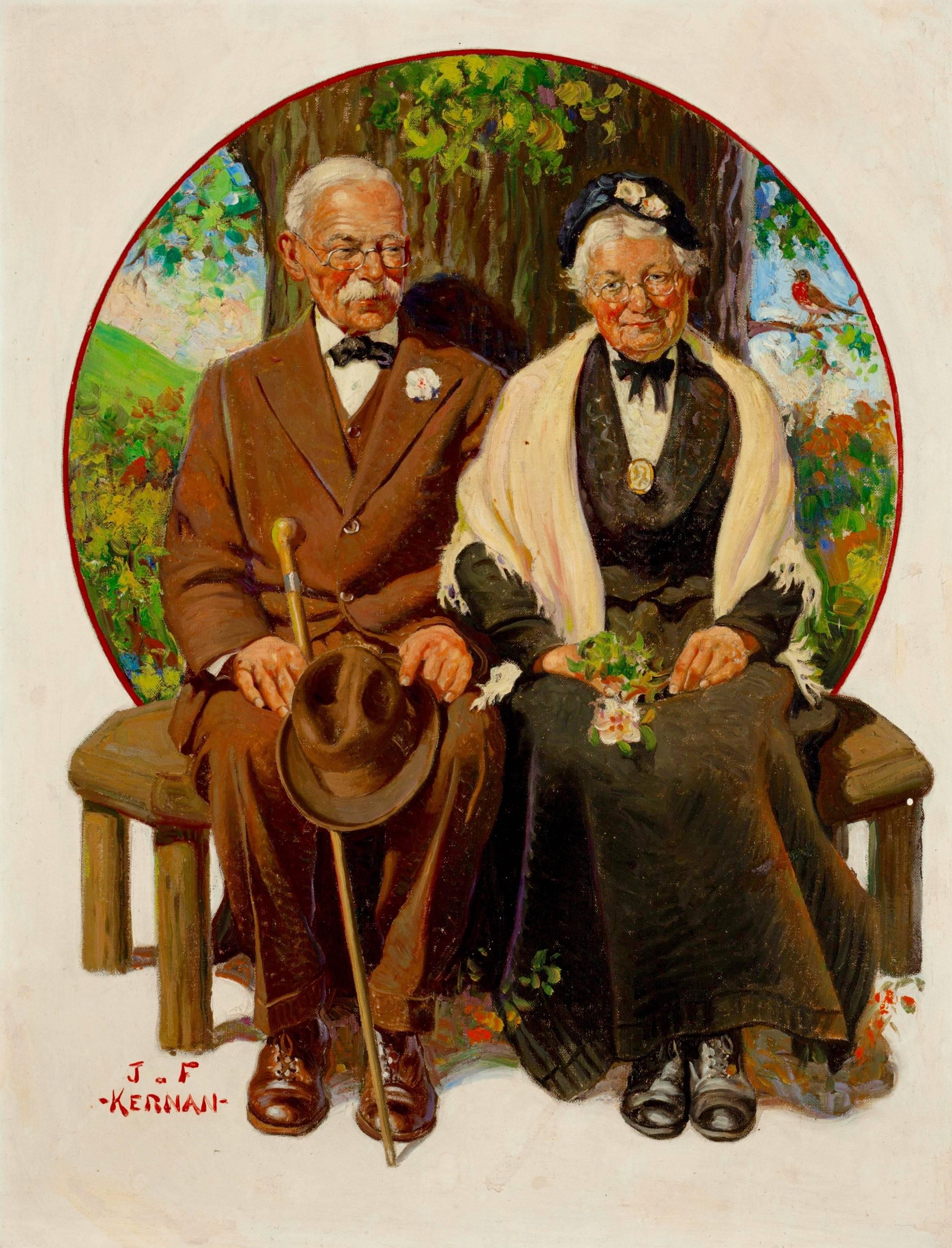 Spring Romance - Painting by Joseph Francis Kernan