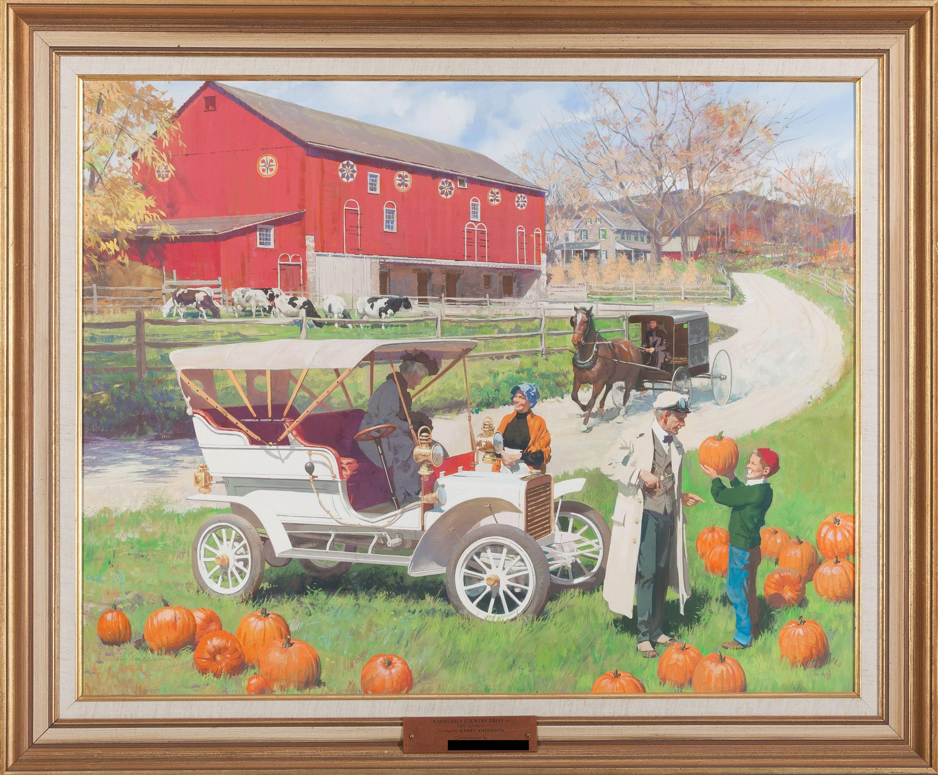 Leisurely Country Drive, 1904 Nord, Kalenderillustration (Sonstige Kunststile), Painting, von Harry Anderson