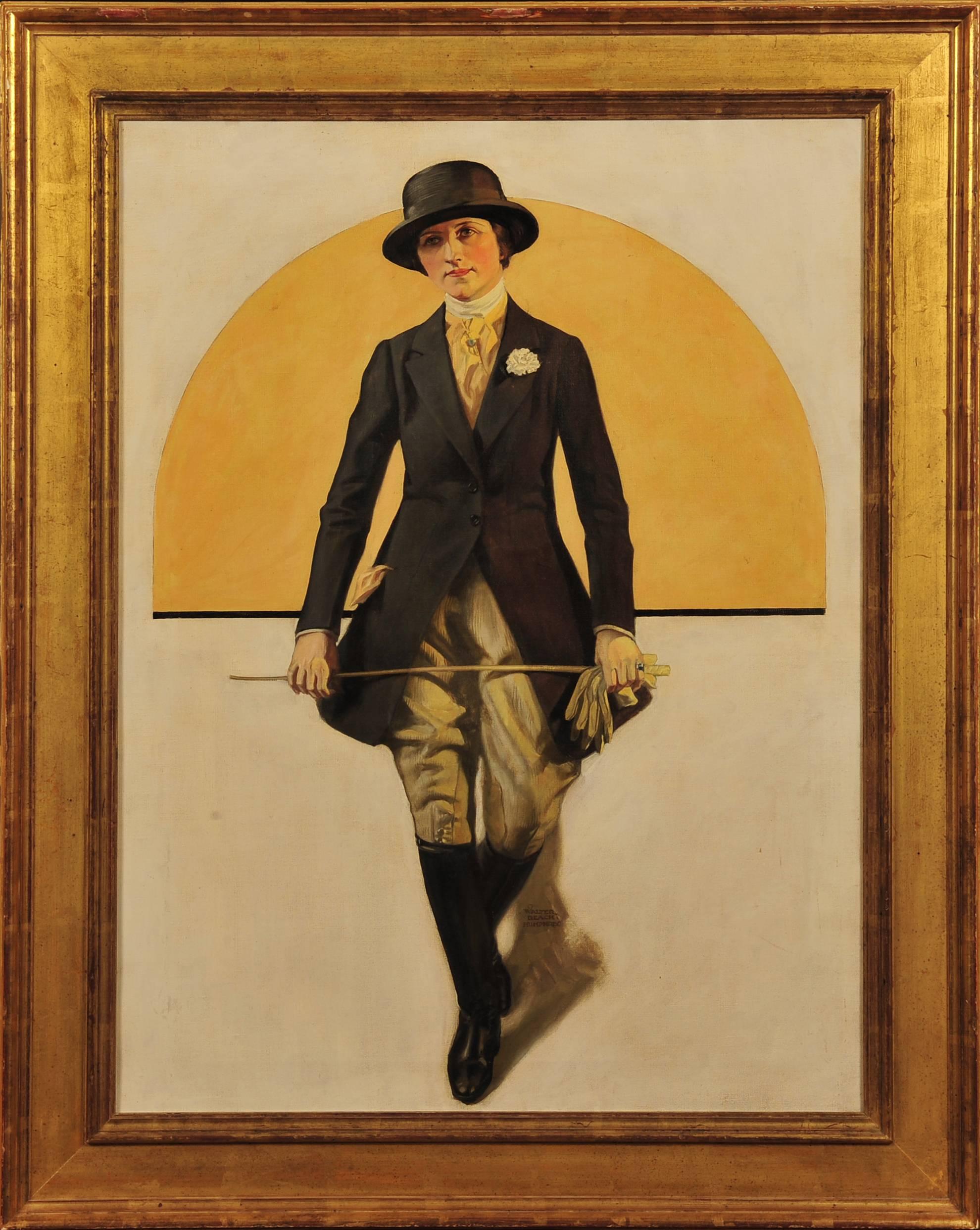 Woman in Equestrian Clothing - Painting by Walter Beach Humphrey