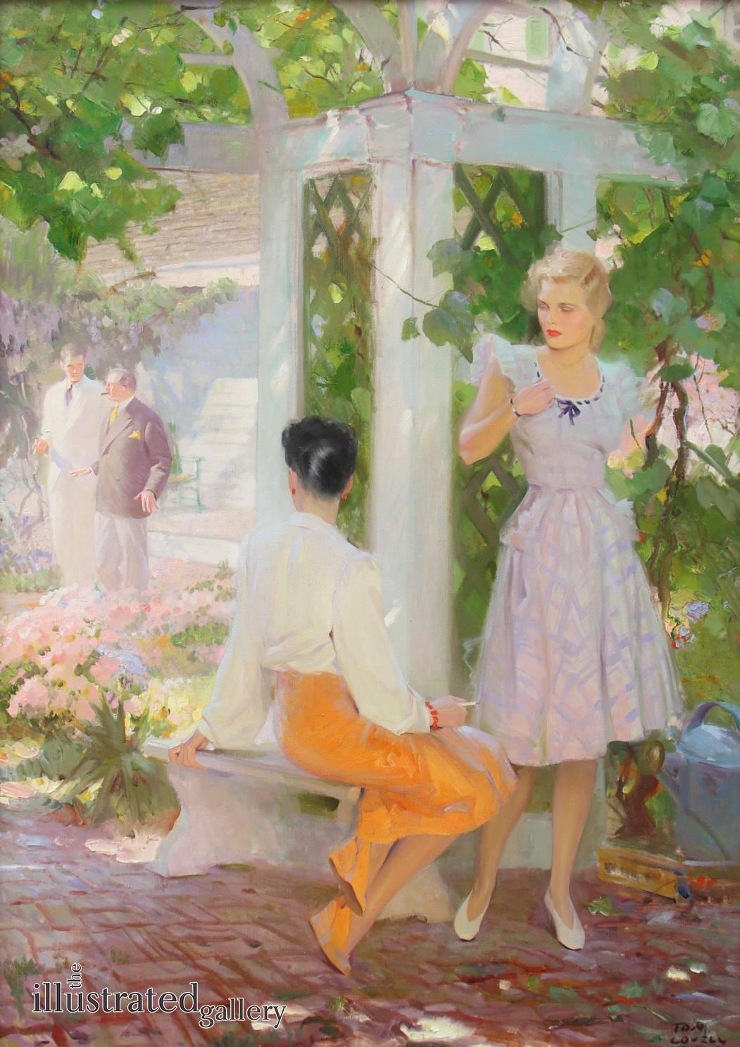 In the Garden - Painting by Tom Lovell