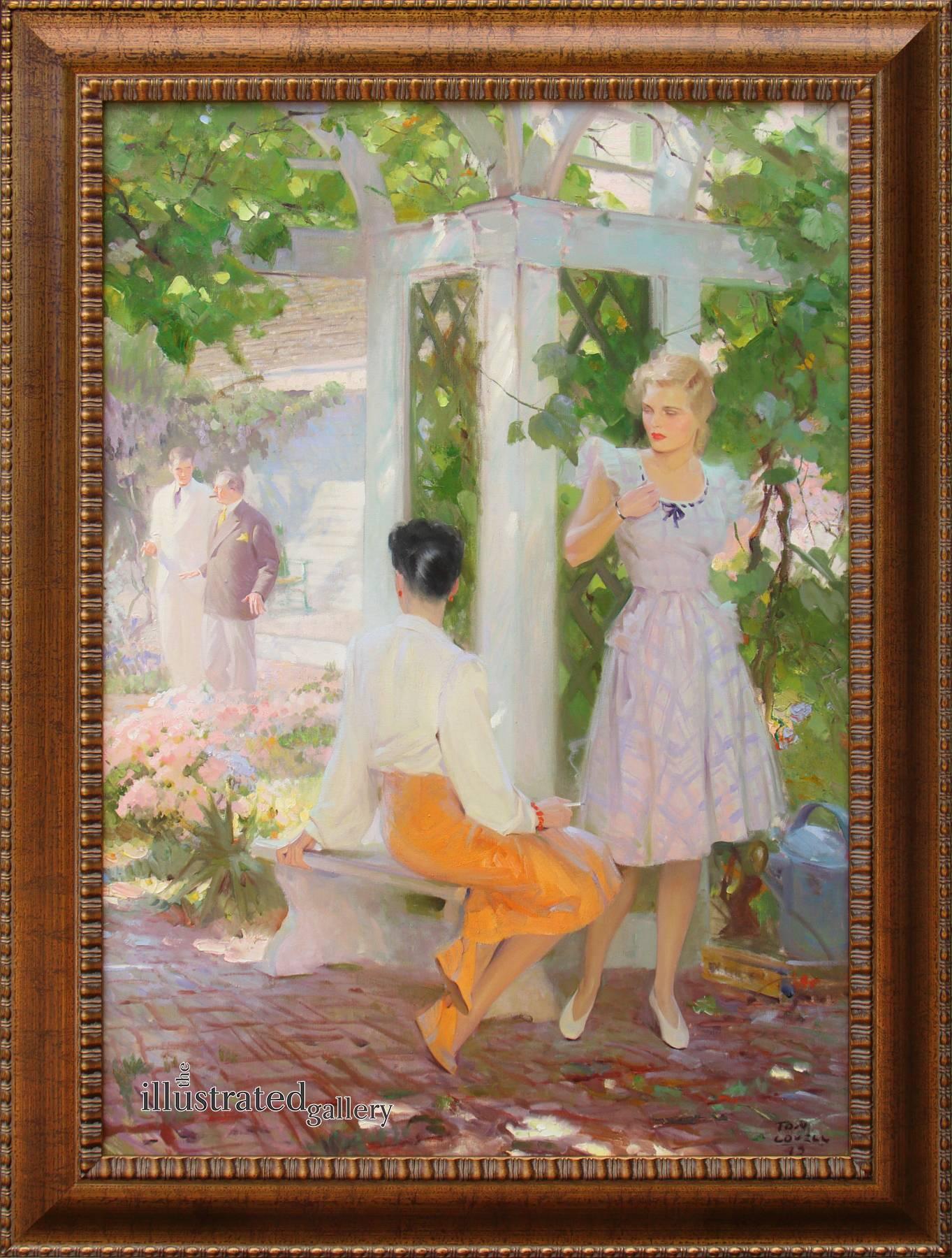 Nel giardino - Painting Altro stile artistico di Tom Lovell
