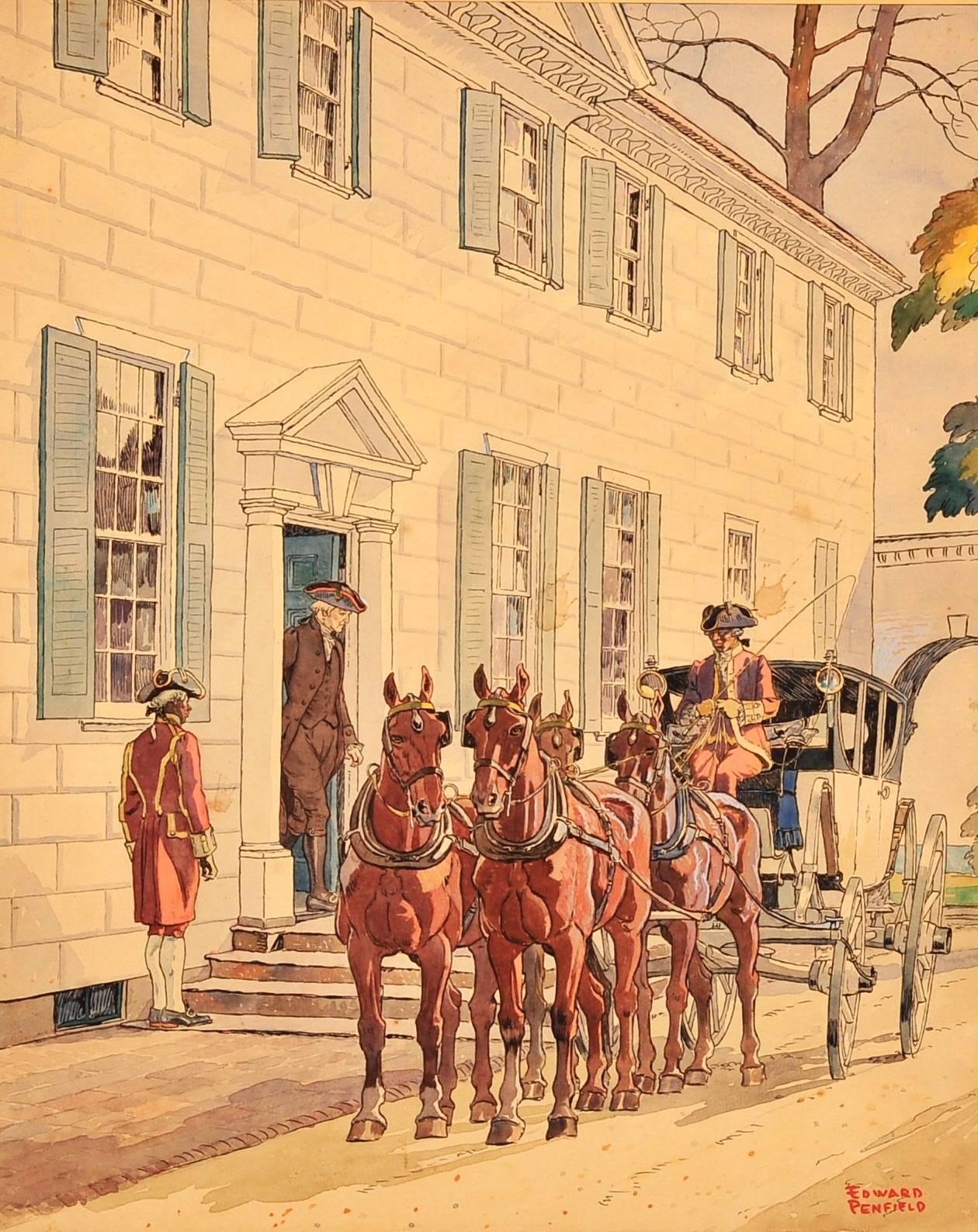 Washington at Mount Vernon - Painting by Edward Penfield
