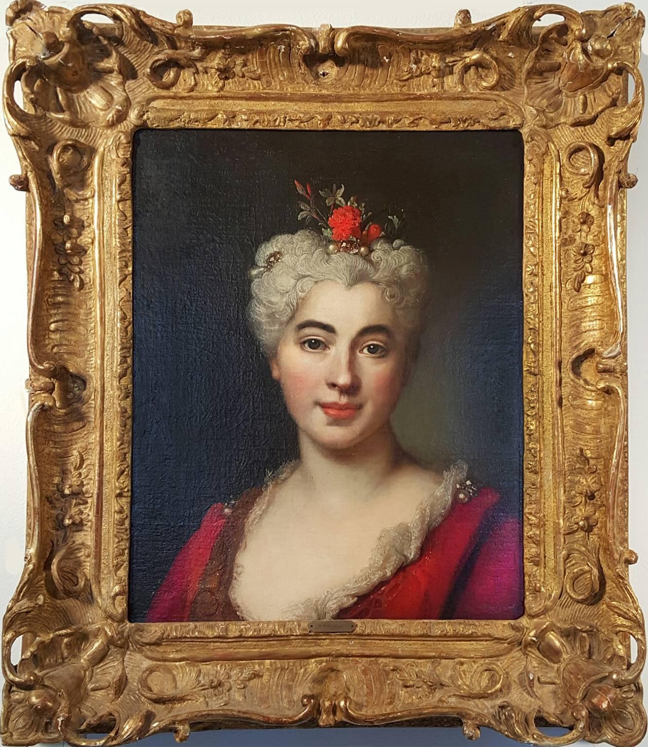 Nicolas De Largilliere Figurative Painting - Portrait Of Elisabeth Marguerite, The Artist's Daughter