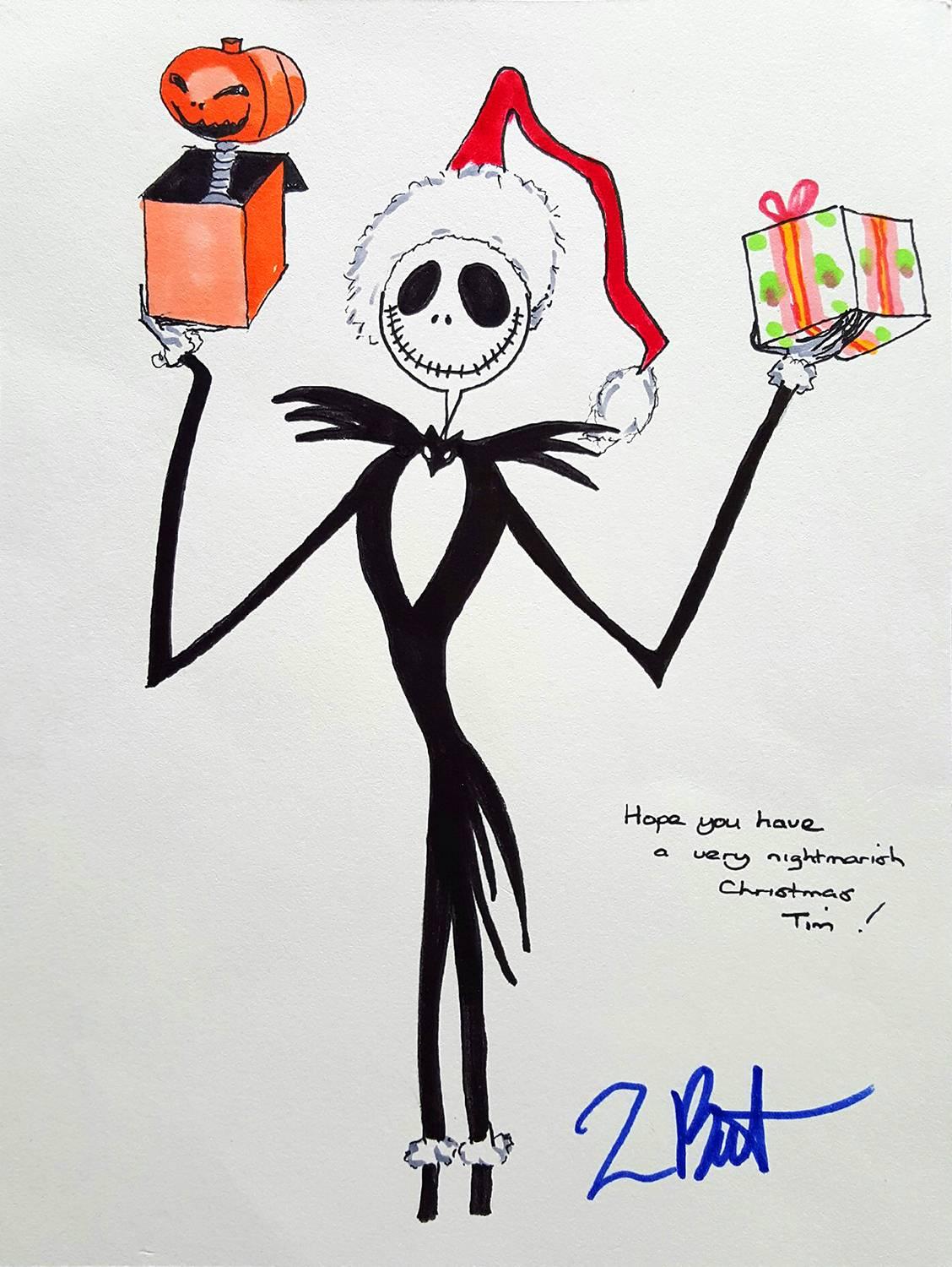 Tim Burton Figurative Art -      "Hope you have a very nightmarish Christmas Tim!"