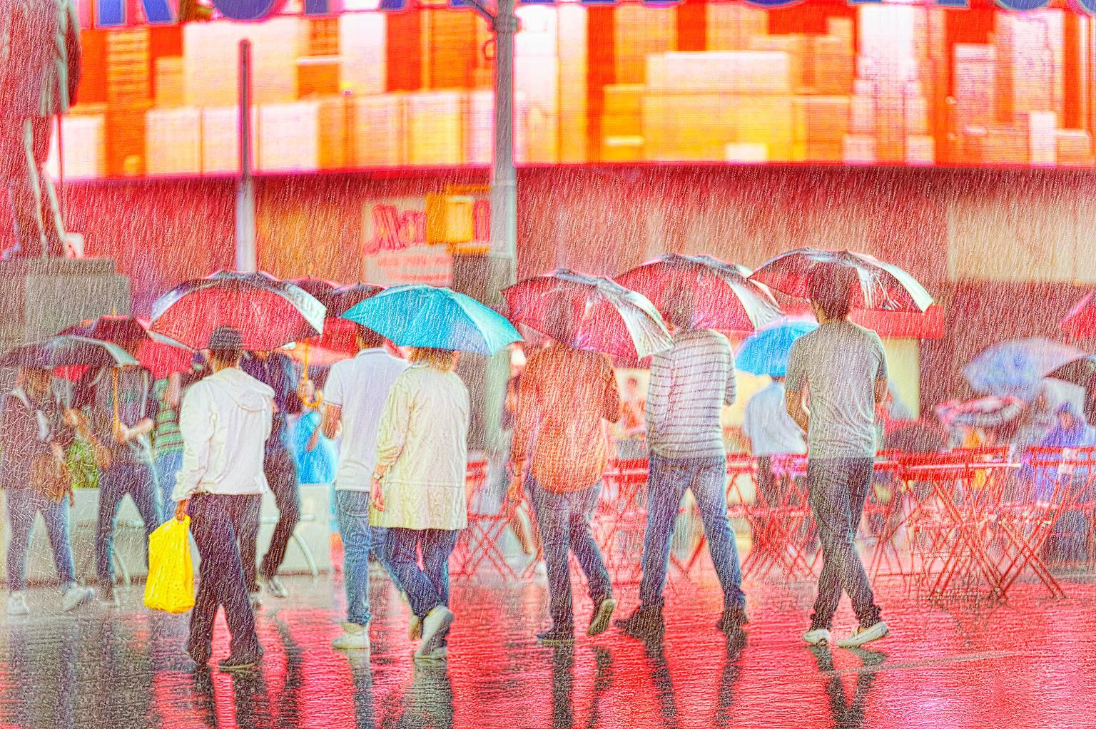 Mitchell Funk Color Photograph - Times Square in the Rain