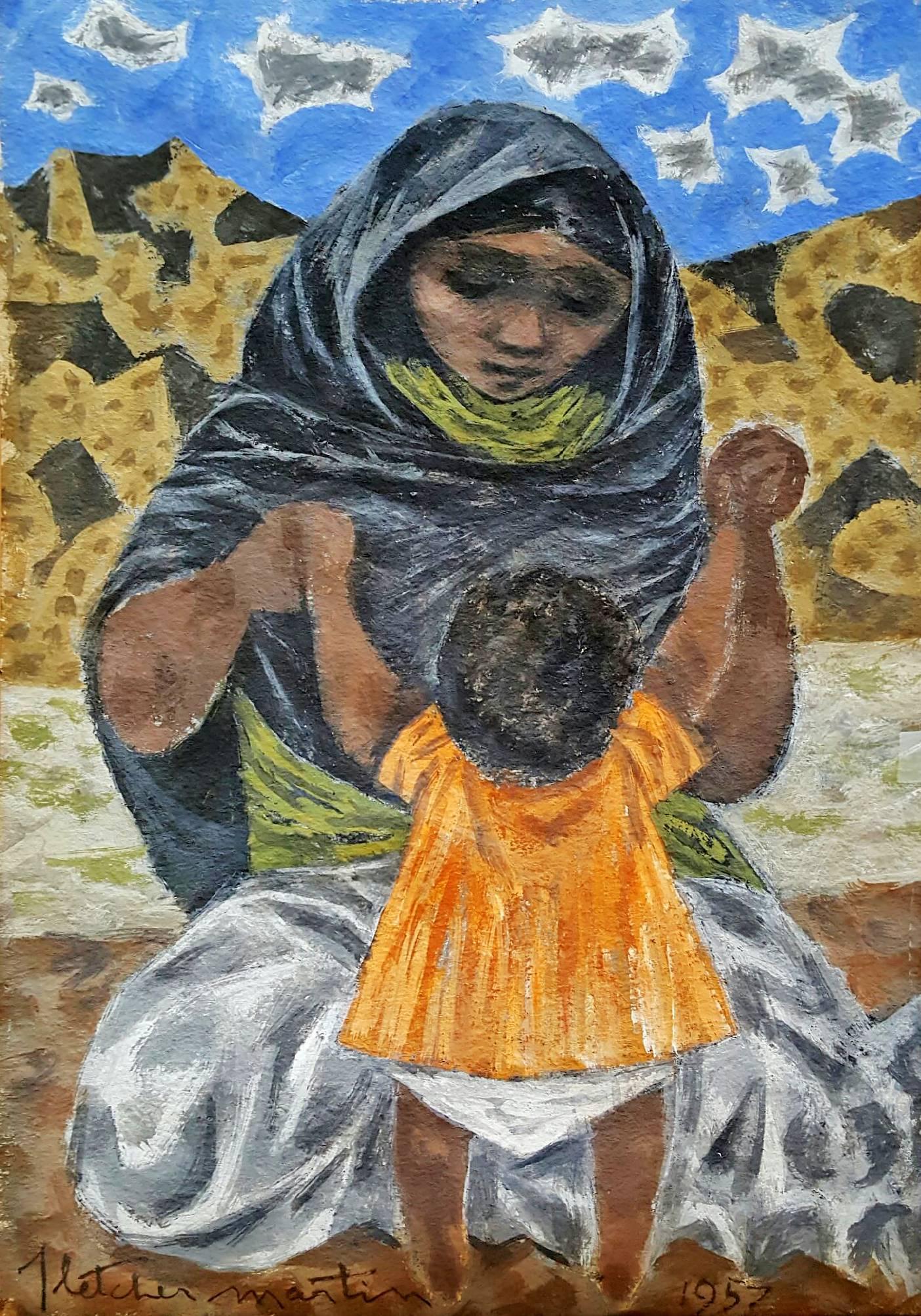 Fletcher Martin Figurative Painting - Mother and Child 