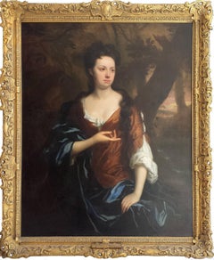 Portrait de Mme Fisher de Packerton:: Warwick:: en robe brune et châle bleu