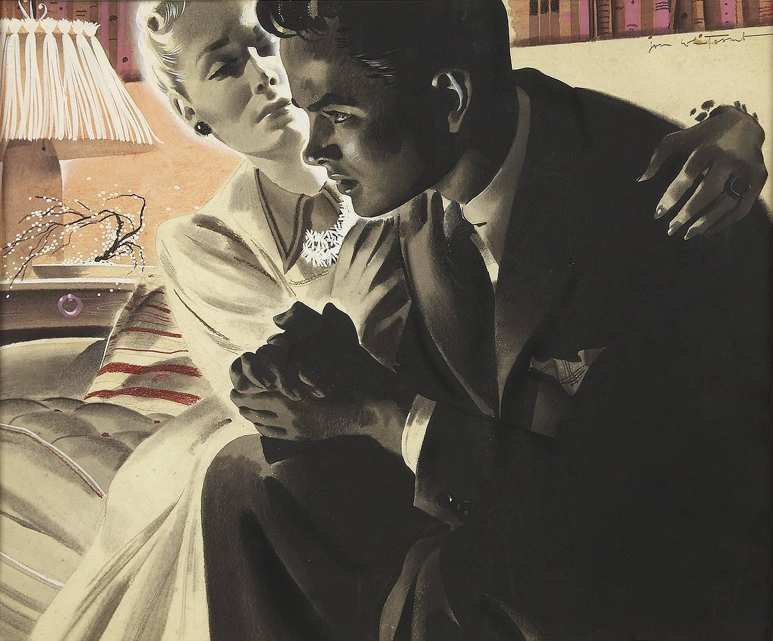 Jon Whitcomb Portrait Painting - Magazine story illustration 