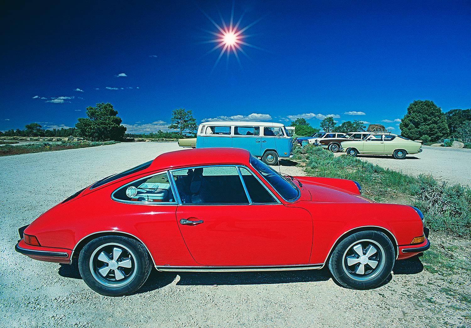 Mitchell Funk Color Photograph - Red Porsche