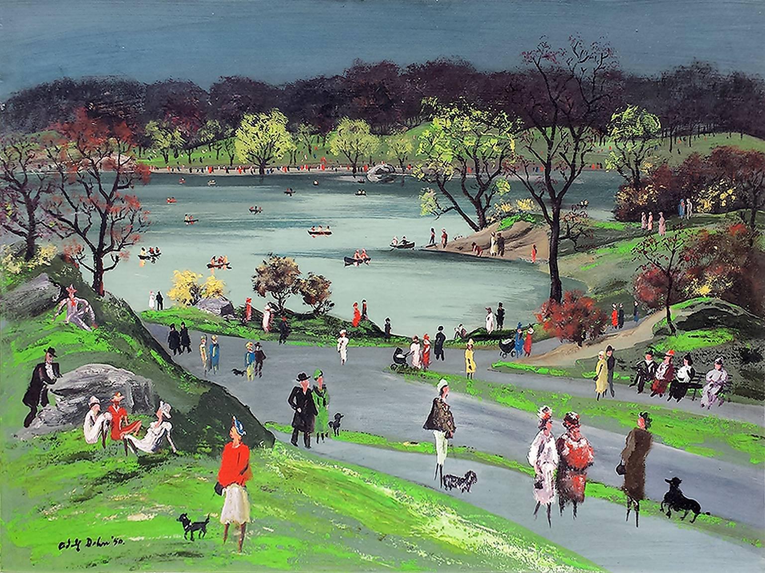 Adolf Arthur Dehn Landscape Painting - Central Park