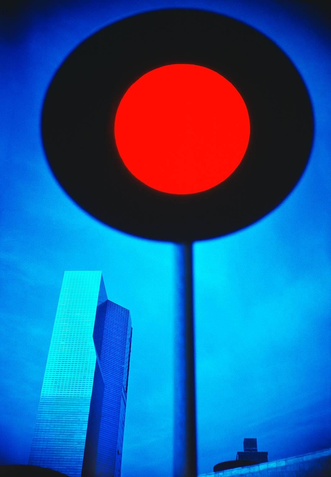 Mitchell Funk Color Photograph - United Nations with Red Sun