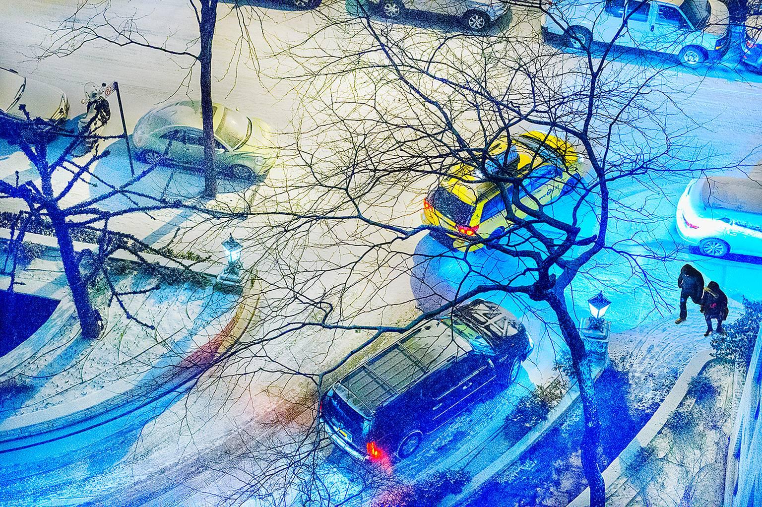 Scène de neige de la ville de New York 
