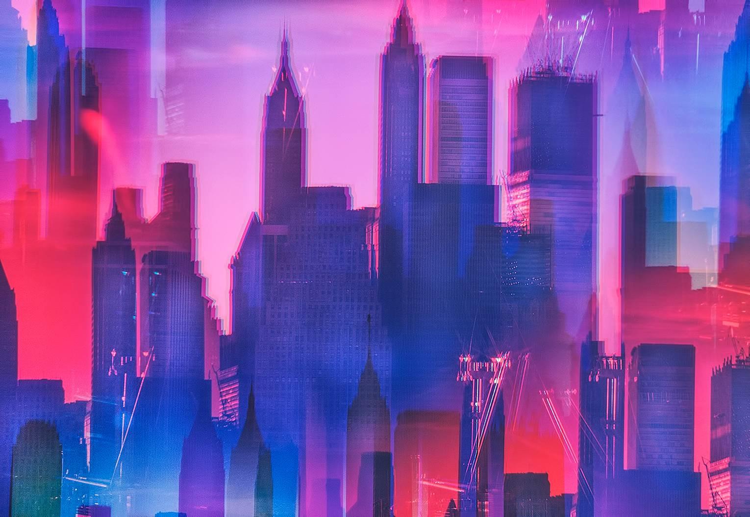 Mitchell Funk Abstract Photograph - Lower Manhattan Multiple Exposure 