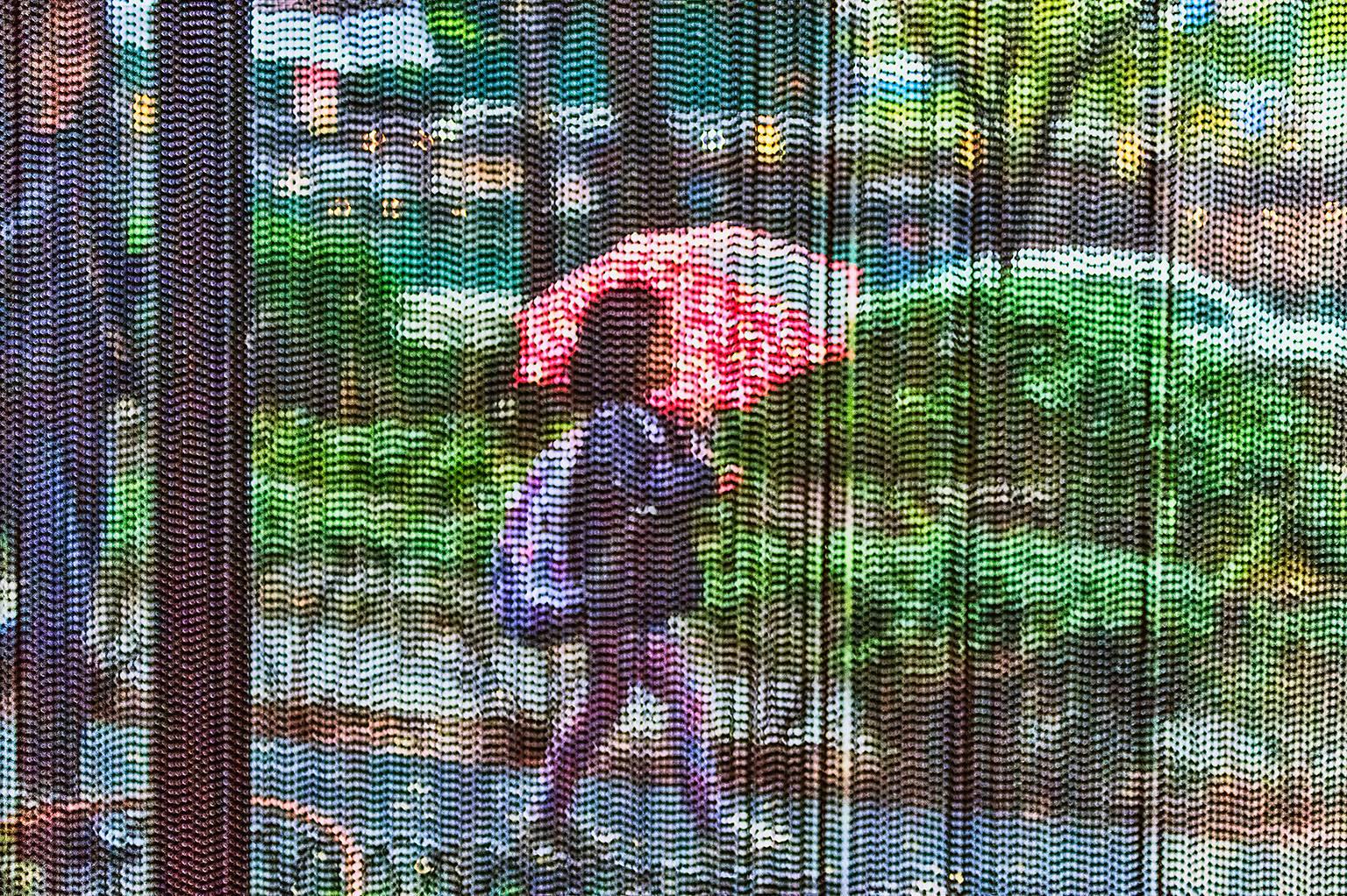 Mitchell Funk Abstract Photograph - Figure in the rain