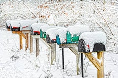 Mailboxen im Schnee, Long Island