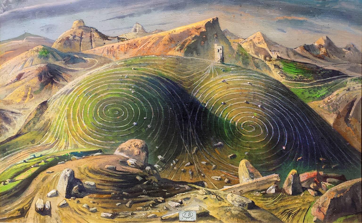Eugene Berman Landscape Painting - Mother Earth  "Sicilian Landscape II "