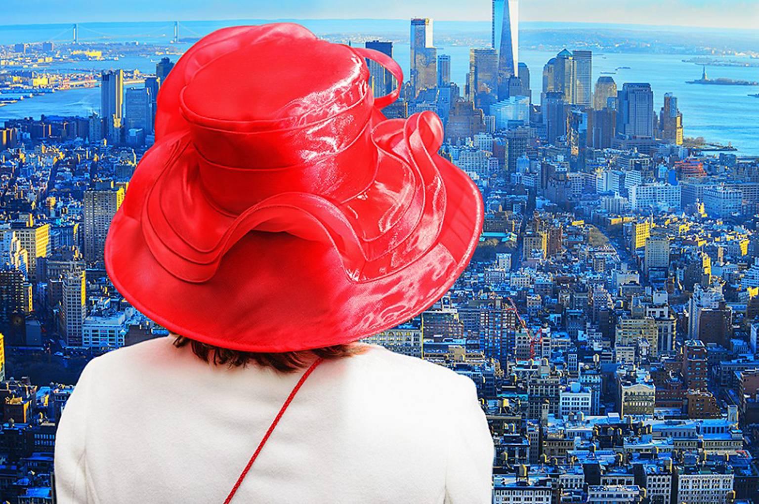 Mitchell Funk Landscape Photograph - Red Hat over Manhattan