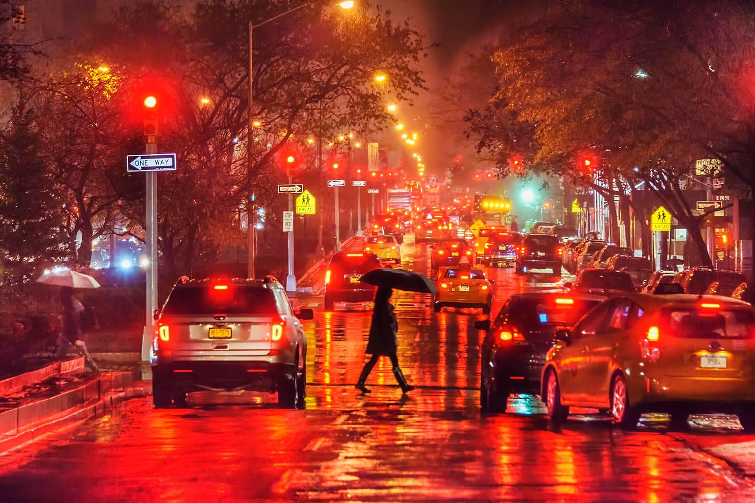 Mitchell Funk Landscape Photograph - Park Avenue in the Rain