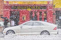 New York Street im Schneesturm
