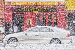 New York Street in Snow Storm 