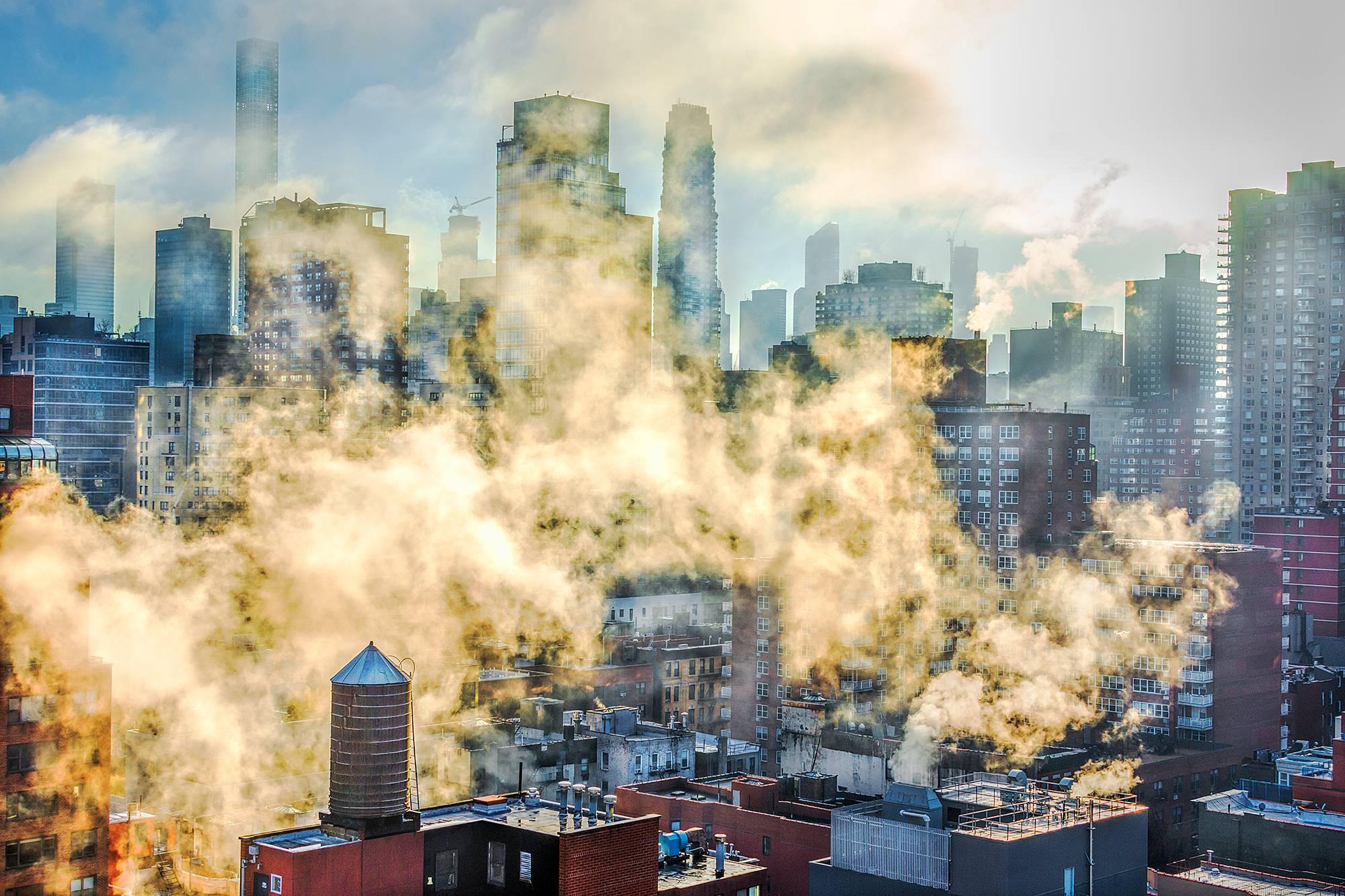 Mitchell Funk Landscape Photograph - New York is Smoking Photograph