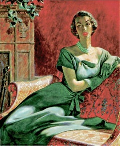 Portrait of a Woman, Woman's Magazine Illustration Mid Century