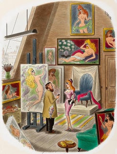 Illustrazione a fumetti di Playboy, "Per posare, le mie condizioni sono un dollaro all'ora, ROOMS
