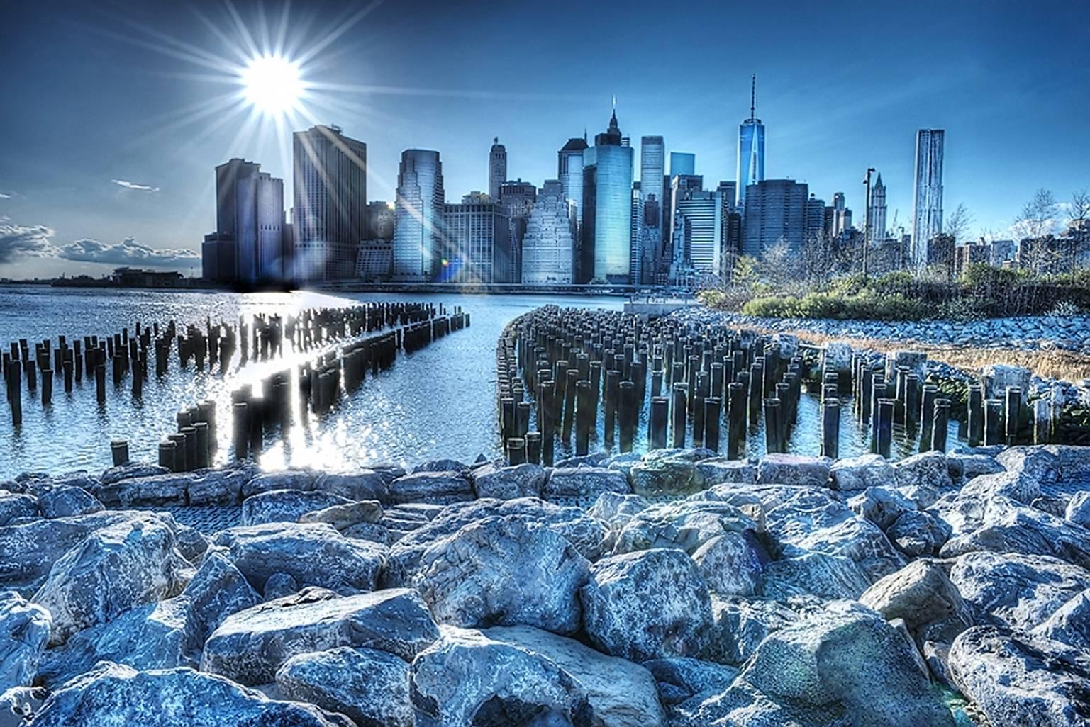 Mitchell Funk Landscape Photograph - New York Skyline in Blue