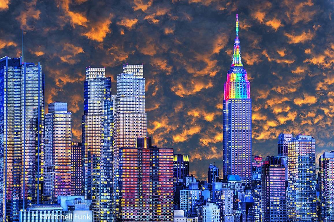 Mitchell Funk Landscape Photograph - Empire State building  at dusk