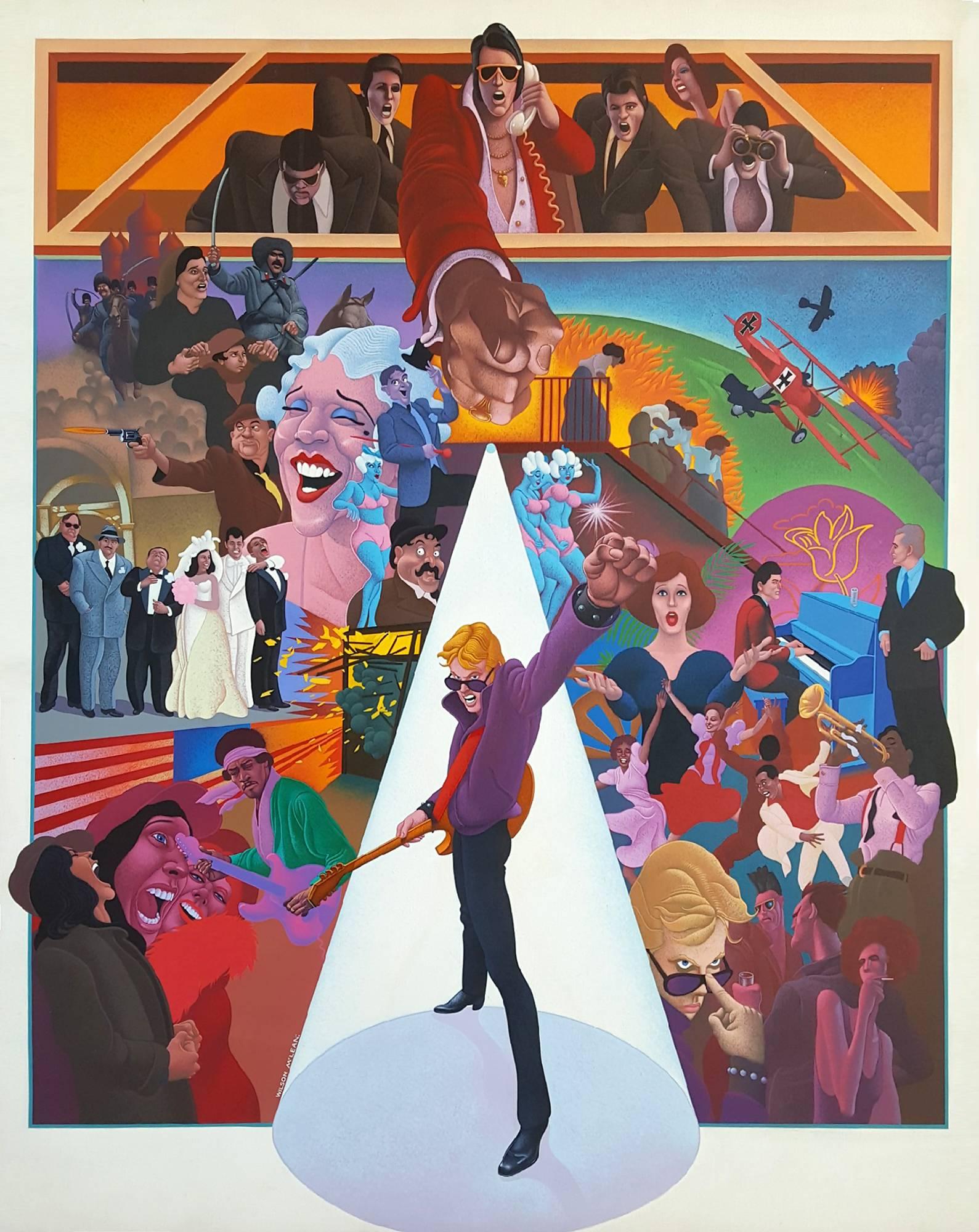 Wilson McLean Figurative Painting - Movie Poster Illustration for "American Pop"