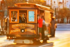 Cable Car in Golden Light, Color Photography, Signed Edition 3/15
