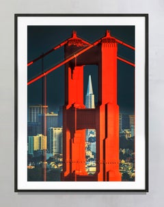 Golden Gate Bridge With Transamerica Pyramid In Background, San Francisco