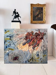 Action Painting like Jackson Pollock "The Fearful Area" Signed