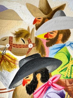 Brave Cowboy Bill Little Golden Book Original 2-Page Illustration