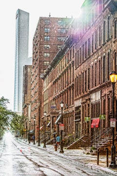 Philadelphia Row Houses on Rainy Day, Signed 3/15 Fine Art Color Photograph