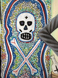 Haitian Voodoo Ghede Loas Baron Samedi Original Oil on Canvas Signed